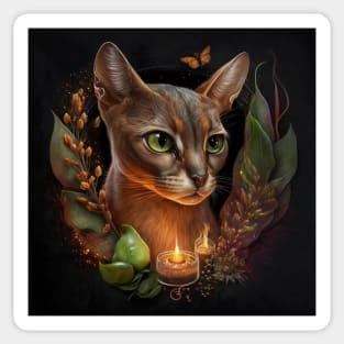 Abyssinian Cat Nature Theme Sticker